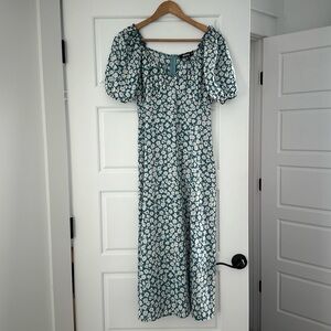 Missguided Floral Green Midi Dress